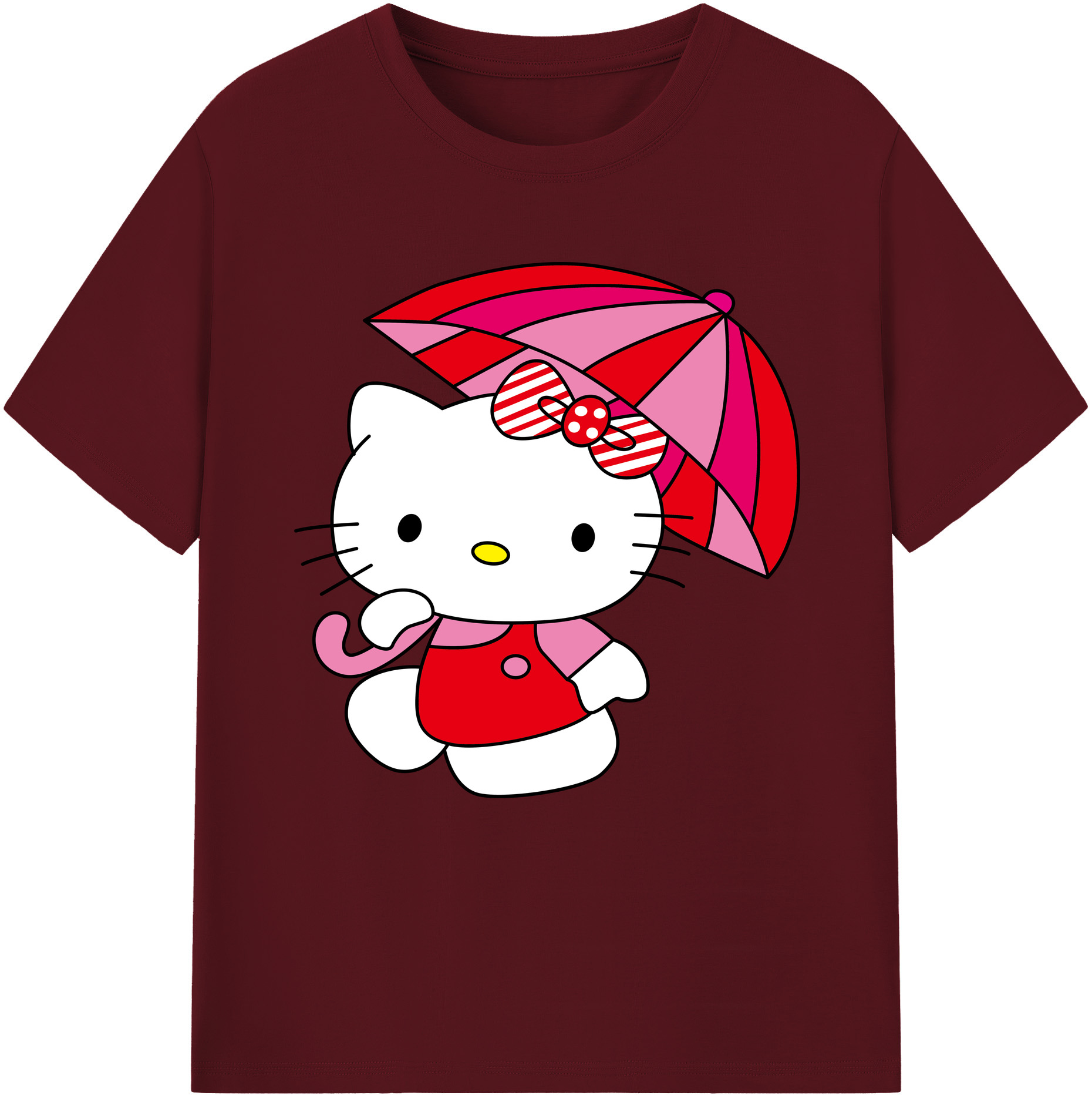 （画像用） Hello Kitty ハローキティ 綿100％半袖Tシャツ（フロントプリント）